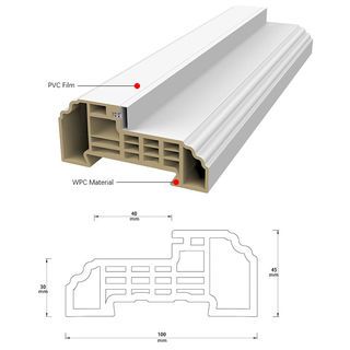 WELLINGTAN วงกบประตู WPC WPCDF-4-2 80x200ซม. สีขาว