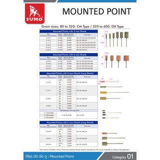 หินเจียรนัยแกน 6 mm. A-36 (42X10mm.)