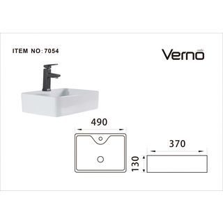 Verno อ่างล้างหน้าวางบนเคาน์เตอร์ก๊อกบนอ่าง **ไม่รวมก๊อก** รุ่น ลิลลี่  VN-7054