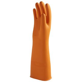 ตราม้า ถุงมือยางธรรมชาติ แบบยาว 13 นิ้ว Size L สีส้ม (12 คู่/กล่อง)