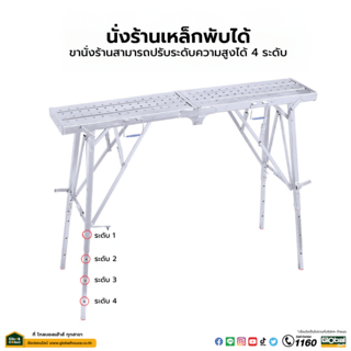 Hummer นั่งร้านเหล็ก พับได้ ขนาด 140x25ซม.