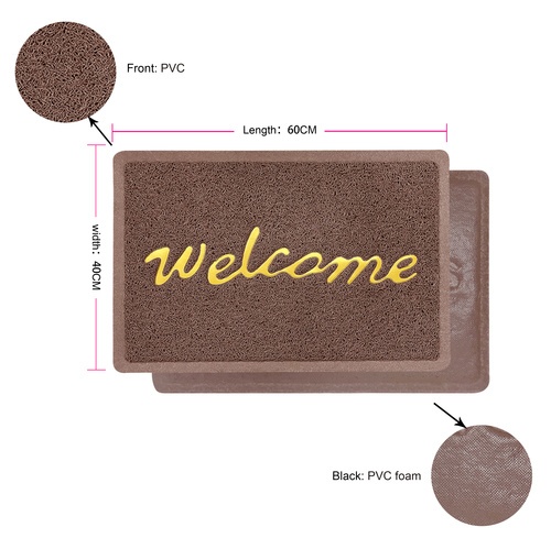 GRAFFE พรมเช็ดเท้าดักฝุ่น WELCOME รุ่น CARA-BR ขนาด 40x60x1.2 ซม. สีน้ำตาล