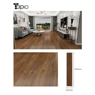 Tapio กระเบื้องยาง Dryback 152.4x914.4x2มม. รุ่นEKC002 Siam Teak สีน้ำตาล (16แผ่น/2.23ตร.ม.) A.