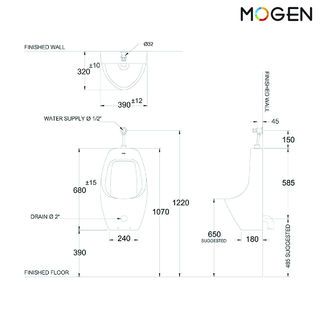 MOGEN โถปัสสาวะชาย             รุ่น MU07 ขนาด  สีขาว