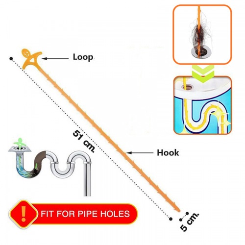 ICLEAN สายทำความสะอาดท่อ PI005 ขนาด 5×51×0.2 ซม. สีส้ม บรรจุ 2ชิ้น /แพ็ค