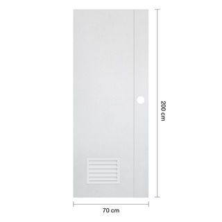 WELLINGTAN ประตู UPVC INDOOR REVO 70x200ซม. WPSW018 แว๊คร่อง เกล็ดล่าง สีขาว (เจาะรูลูกบิด)