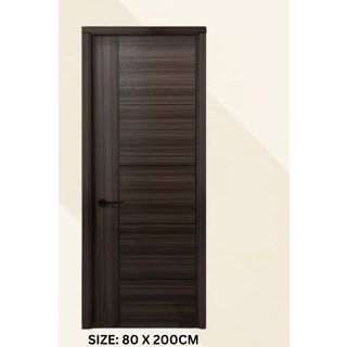 HOLZTUR ประตูปิดผิวเมลามีน 5ฟัก ขนาด80x200CM สี Dark Grey (เจาะ)