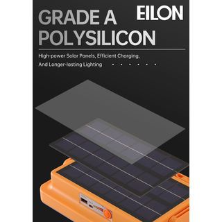 EILON สปอร์ตไลท์โซล่าร์เซลล์แบบพกพา พับได้ 50W รุ่น ESTD-050W-QB3065 แสง3สี+ไฟแสงแดงและสีฟ้า