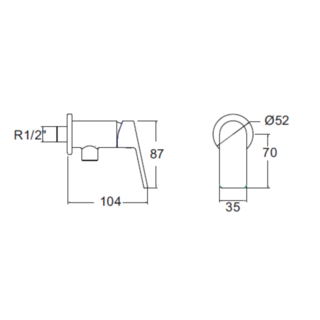 American Standard ก๊อกน้ำเย็นยืนอาบทองเหลืองแบบติดผนัง  รุ่น ลิฟท์ A-J54-10