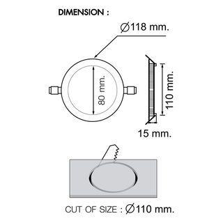 RACER โคมดาวน์ไลท์ LED แบบฝังฝ้าหน้ากลม 6W รุ่น NANO-D  แสงวอร์มไวท์