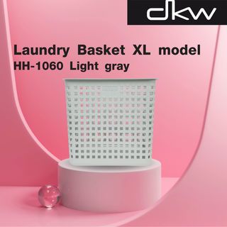 DKW ตะกร้าผ้า XL รุ่น HH-1060 ขนาด 33x46.5x81.5 ซม. สีเทาอ่อน