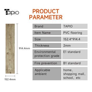 Tapio กระเบื้องยาง Dryback 152.4x914.4x2มม. รุ่นEKC005 Java Teak สีไม้สัก (16แผ่น/2.23ตร.ม.) A.