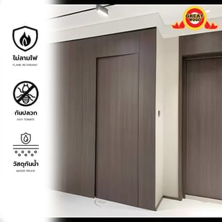 GREAT WOOD แผ่นตกแต่งผนังและฝ้าPVC GPPVC3.7-1 400*8*2900มม. สีวอลนัท