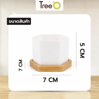 Tree O กระถางเซรามิก พร้อมจานรอง รุ่น 4LY-016 สีขาว