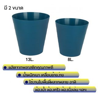 ICLEAN ถังขยะกลม 8 ลิตร รุ่น TG59688BL ขนาด 24.5x24.5x26 ซม.สีน้ำเงิน