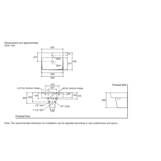 Karat ขารองอ่างแบบตั้งลอย รุ่น เฟิร์น K-20844X-WK