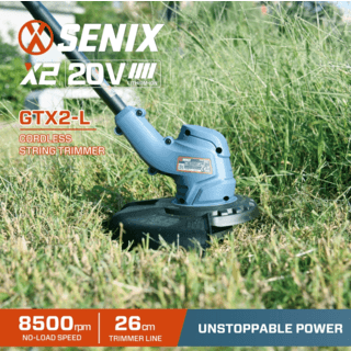 SENIX เครื่องเล็มหญ้าไร้สายพร้อมแบตเตอรี่ รุ่นGTX2-L กำลัง20V สีน้ำเงิน