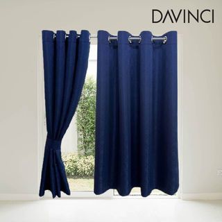 DAVINCI ผ้าม่านประตู UV Dimout รุ่น Elegance ขนาด 130 x 220 ซม.สีน้ำเงิน