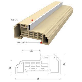 WELLINGTAN วงกบประตู WPC WPCDF-4-3 80x200ซม. NATURAL