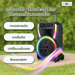 INOVA ชุดลำโพงอเนกประสงค์ ขนาด 8 นิ้ว รุ่น JMYX001 สีดำ