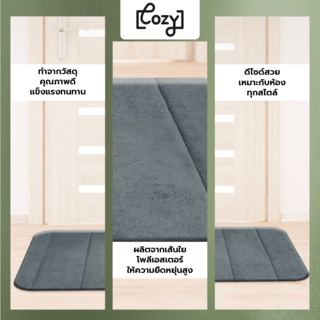 COZY พรมเช็ดเท้าโฟม รุ่น SMOON ขนาด 40×60×1.2ซม. สีเทา