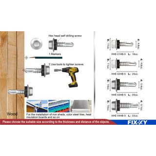 FIX-XY สกรูยิงเมทัลชีท ขนาดสินค้า : #12-14  ยาว  20 มม.บรรจุ 200ตัว/กล่อง