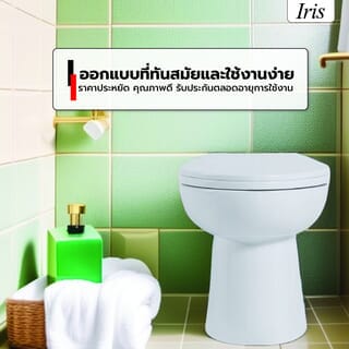 Iris สุขภัณฑ์นั่งราบแบบราดน้ำ รุ่น ไปเปอร์  IR-C29