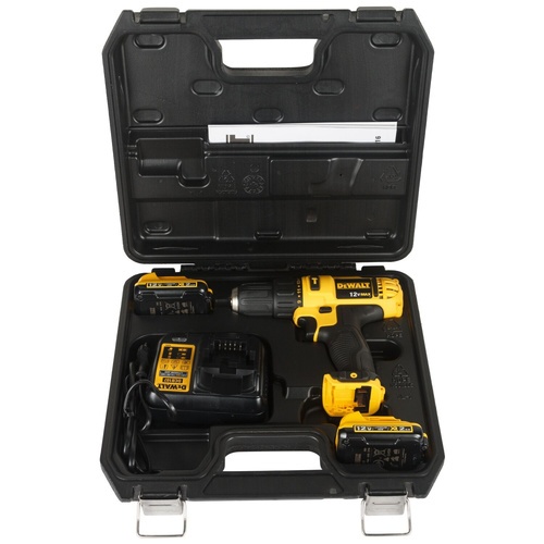 DEWALT สว่านกระแทกไร้สาย 10 mm. 12V DCD716S2K-B1 พร้อมแบตเตอรี่ 1.5AH 2 ก้อน