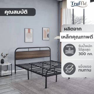 TRUFFLE เตียงนอนเหล็ก รุ่น HILTON-03 ขนาด 6 ฟุต สีดำ