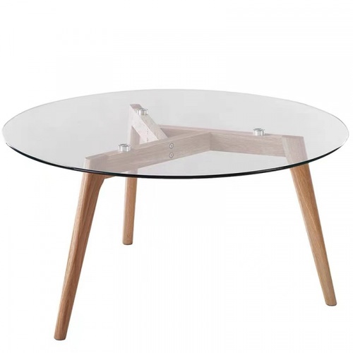DELICATO โต๊ะกลาง ขนาด 80x80x45 ซม. รุ่น GLASSIO สีไม้