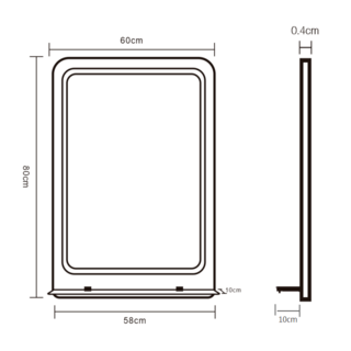 Nice กระจกชั้นวางไม่มีกรอบ รุ่น PQS-XS8060A2 ขนาด 60x80x0.4 ซม.