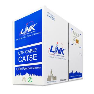 LINK สายแลน CAT5E UTP  Enhanced CABLE รุ่น US-9015LSZH 305เมตร สีขาว