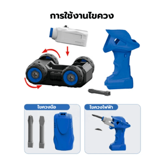 TOYS ของเล่นรถตำรวจบรรทุกประกอบพร้อมรีโมตคอนโทรล รุ่น#LM6022-YZ-1 ขนาด26.5x14x17.5ซม.สีน้ำเงิน 