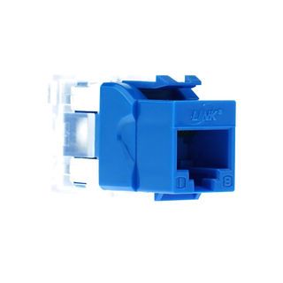 LINK  หัวแลนตัวเมีย RJ45 Blue Jack CAT5E รุ่น US-1005STF สีฟ้า