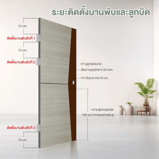 ประตูเมลามีน เซาะร่องดำ MD-MD24 80x200ซม. สีเทา-น้ำตาล HOLZTUR