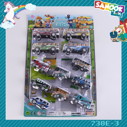 TOYS  ของเล่นชุดรถบัสโรงเรียนกราฟฟิต คละแบบ บรรจุ12คัน#738E-3 (37.5x24.5x3.5ซม.)