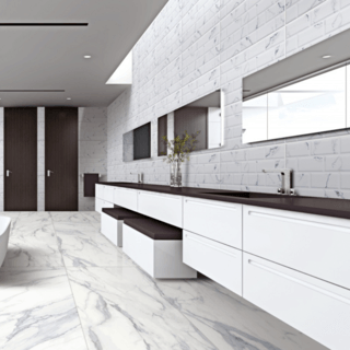 Marbella กระเบื้องเซรามิคปูผนัง 30x60 ซม. Marble Brick white HY36002 Gloss (9P)