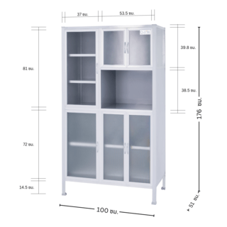 CLOSE ตู้กับข้าวพร้อมช่องวางไมโครเวฟ 1เมตร SENSE-A100 ขนาด 100x51x176 ซม.