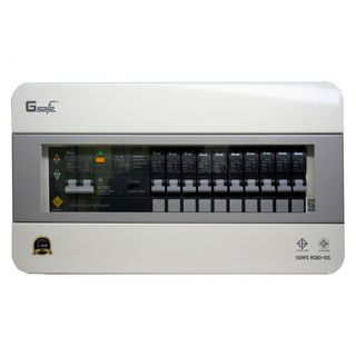 G-Safe ตู้คอนซูมเมอร์สำเร็จ(เมน+ลูกเซอร์กิต) RCBO กันดูด 10 ช่อง 63A (New Model)