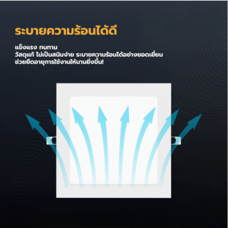 EILON ดาวน์ไลท์ LED แบบฝังหน้าเหลี่ยม 5 นิ้ว 9W รุ่น TP-SDW-9WW แสงวอร์มไวท์