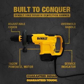 DEWALT เครื่องสกัดไฟฟ้า 10 กก. 1600W SDS-Max รุ่น D25881K-B1