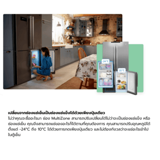 BEKO ตู้เย็น 4 ประตู ขนาด 18.7 คิว GN1416233DZJGT สีดำ