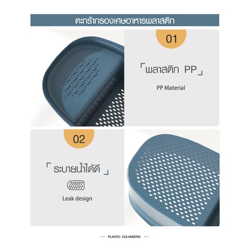 GOME ตะกร้ากรองเศษอาหารพลาสติก 13.5x21x7.5 ซม. PURA สีน้ำเงิน
