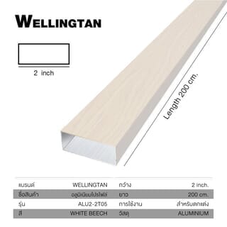 WELLINGTAN อลูมิเนียมอเนกประสงค์ ผิวเสมือนจริง หน้ากว้าง 2นิ้ว ยาว2เมตร รุ่น ALU2-2T05 White Beech