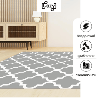 COZY พรมปูพื้นสไตล์นอร์ดิก รุ่น SAKAMA-05 ขนาด 160x210x0.6 ซม. สีเทา