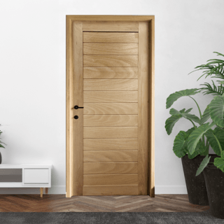 GREATWOOD ประตูไม้จริงเอ็นจิเนียร์ V-DOOR 80x200ซม.