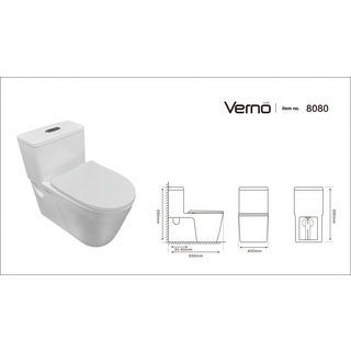 Verno สุขภัณฑ์ชิ้นเดียวแบบกดบน 2 ระบบ รุ่น เวนิส VN-8080 