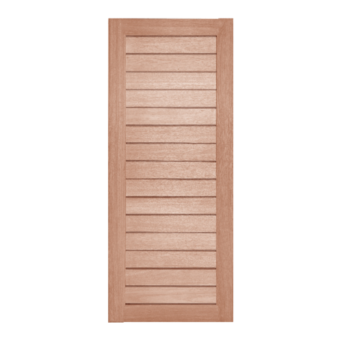 BEST ประตูไม้สยาแดง บานทึบทำร่อง  ขนาด 80x190ซม. GS-52 