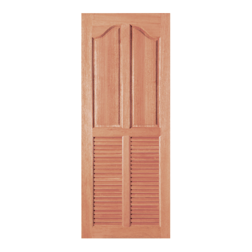 BEST ประตูไม้สยาแดง 2ฟักปีกนกพร้อมเกล็ดล่าง 70x200ซม. GS-26 