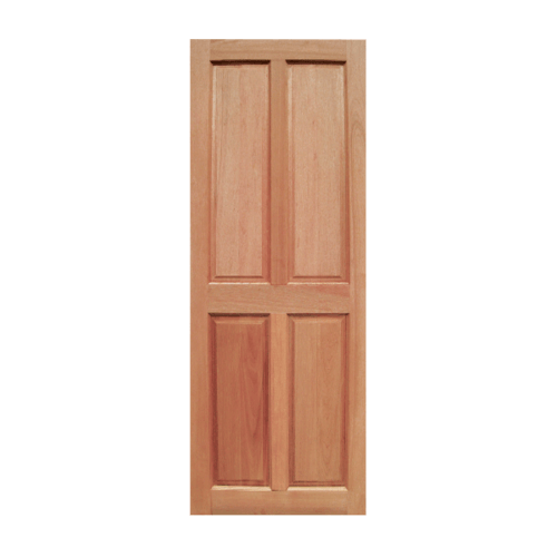 BEST สพ-ประตูไม้สยาแดง บานทึบ 4ฟัก GS-42 70x177ซม.
